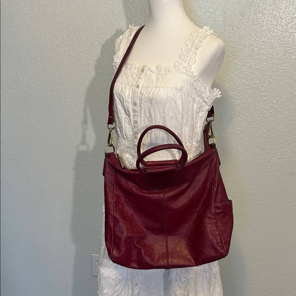 HOBO Sheila Large Genuine Leather Crossbody Tote Bag GUC - Picture 6 of 14